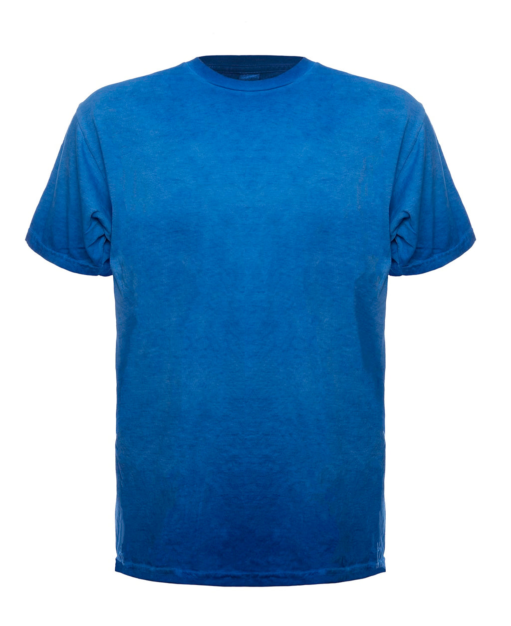 Blue Oil Wash Short Sleeve T-Shirt Vintage Look Tee - Image 2