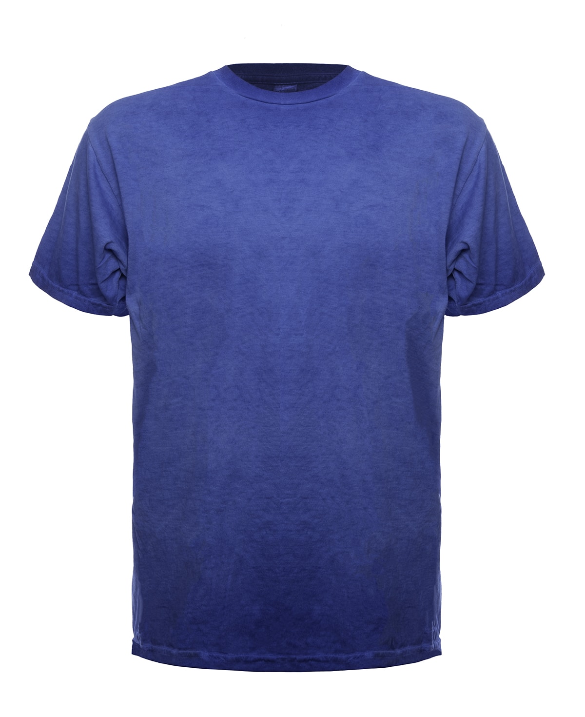 Blue Oil Wash Short Sleeve T-Shirt Vintage Look Tee - Image 2