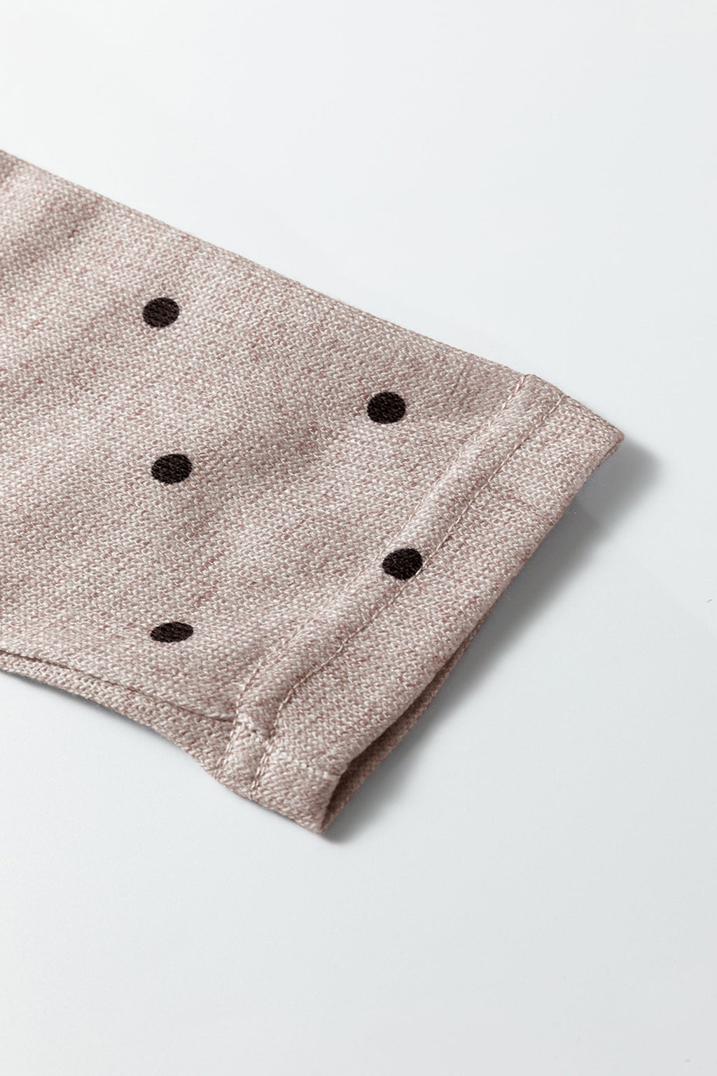 Polka Dot Long Sleeve Boat Neck Knit Top - Soft Everyday Tee