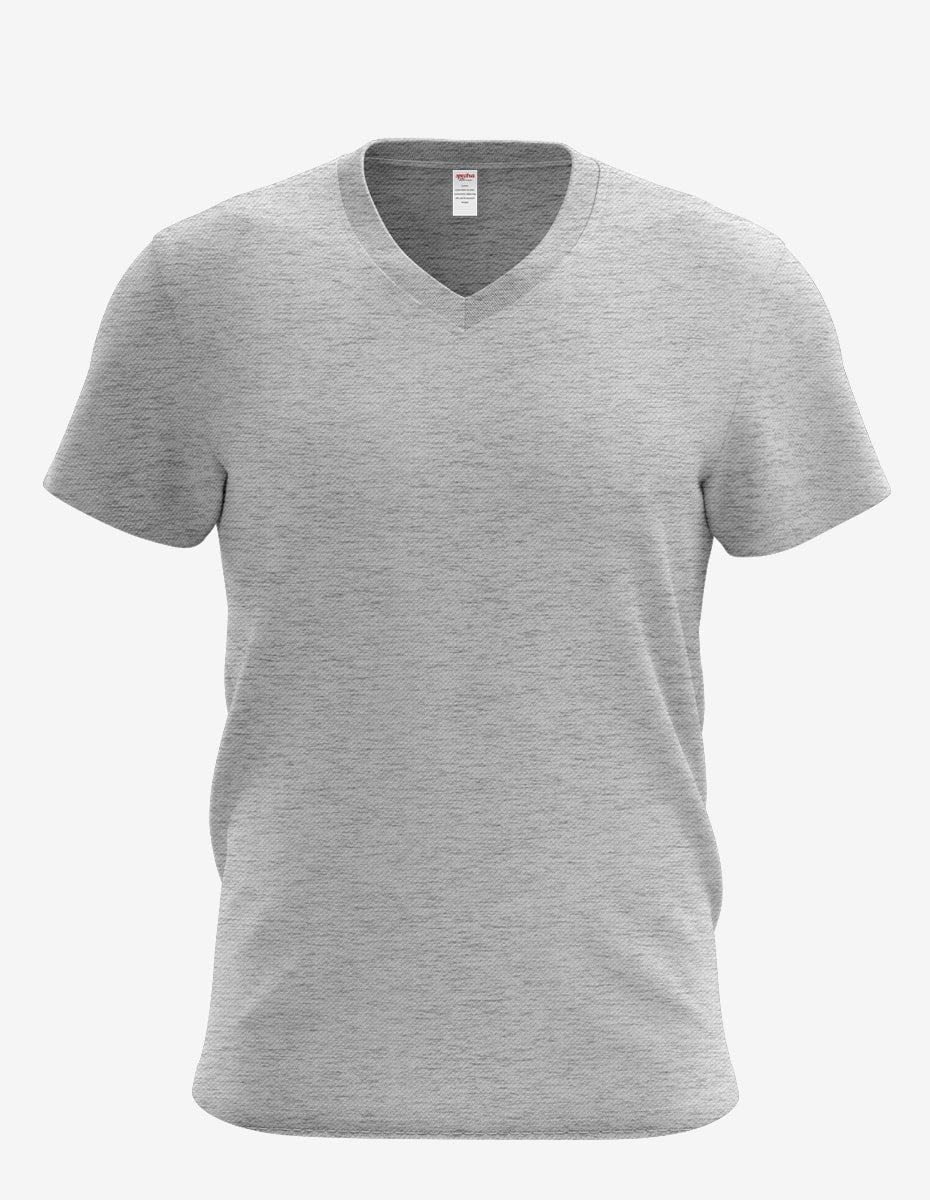 Mens V-Neck Short Sleeve T-Shirt Soft Ring-Spun Cotton Blend Tee - Image 3