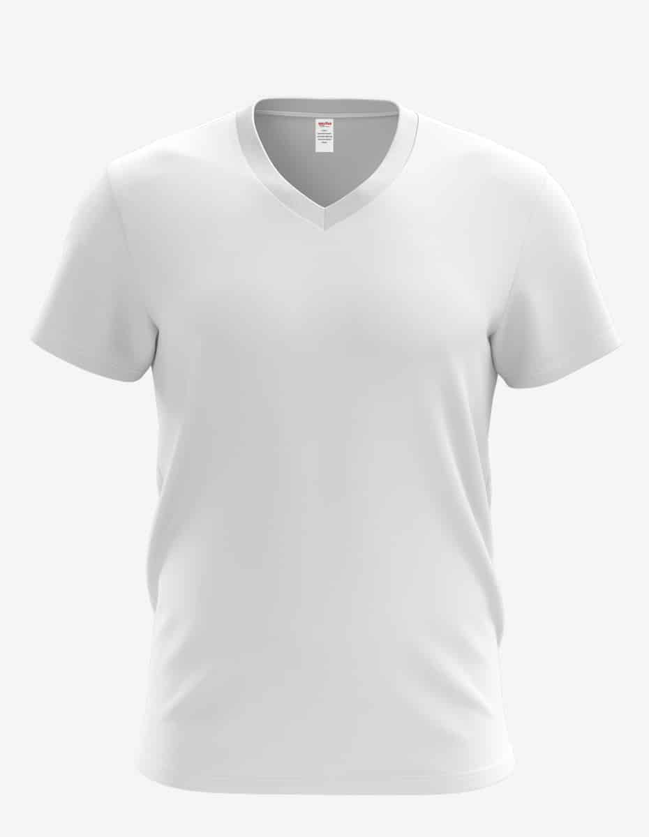 Mens V-Neck Short Sleeve T-Shirt Soft Ring-Spun Cotton Blend Tee - Image 5