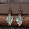 Vintage Leather Arrow Earrings Turquoise-inlaid Ear Ornaments