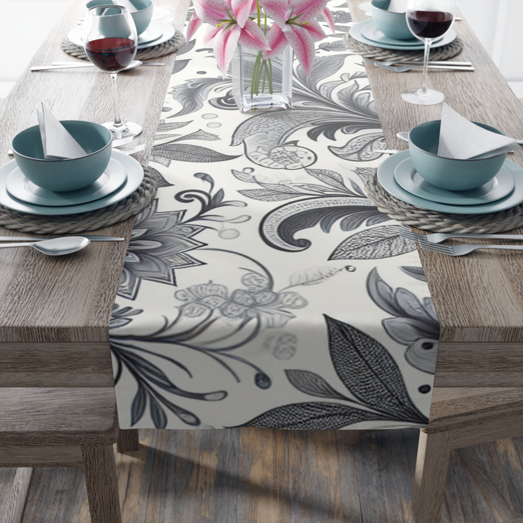 Elegant Floral Table Runner for Weddings, Holidays, and Home Décor