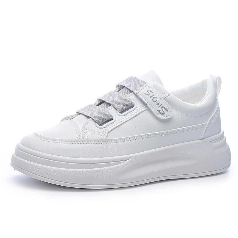 Women's Trendy White Platform Sneakers with Adjustable Straps - Image 6