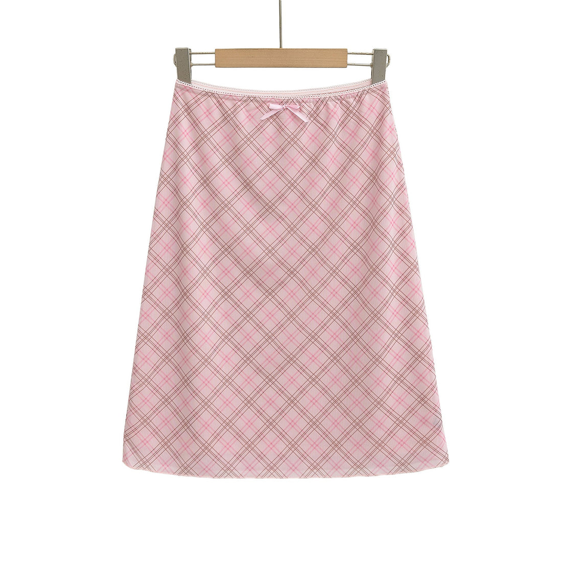 Plaid Hip-Hugging Elastic Waist Midi Skirt for Women - Image 2