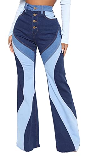 Celine Denim Pants - BestGirl Women's Baggy Jeans Pull On Stretchy Loose High Waisted Wide Leg Denim Pants
