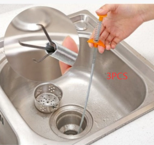 60CM Drain Clog Remover Spring Sewer Dredger for Sink Hair Removal