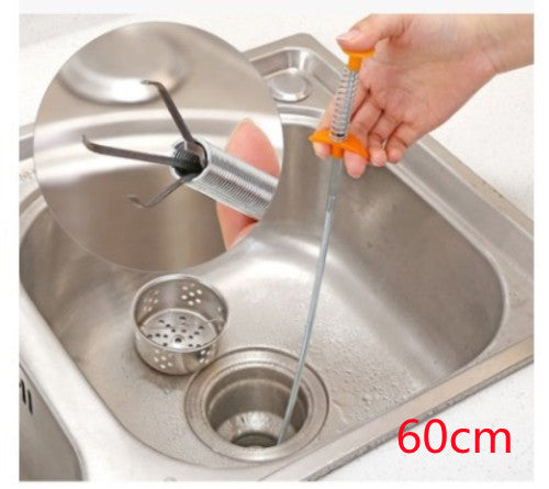 60CM Drain Clog Remover Spring Sewer Dredger for Sink Hair Removal