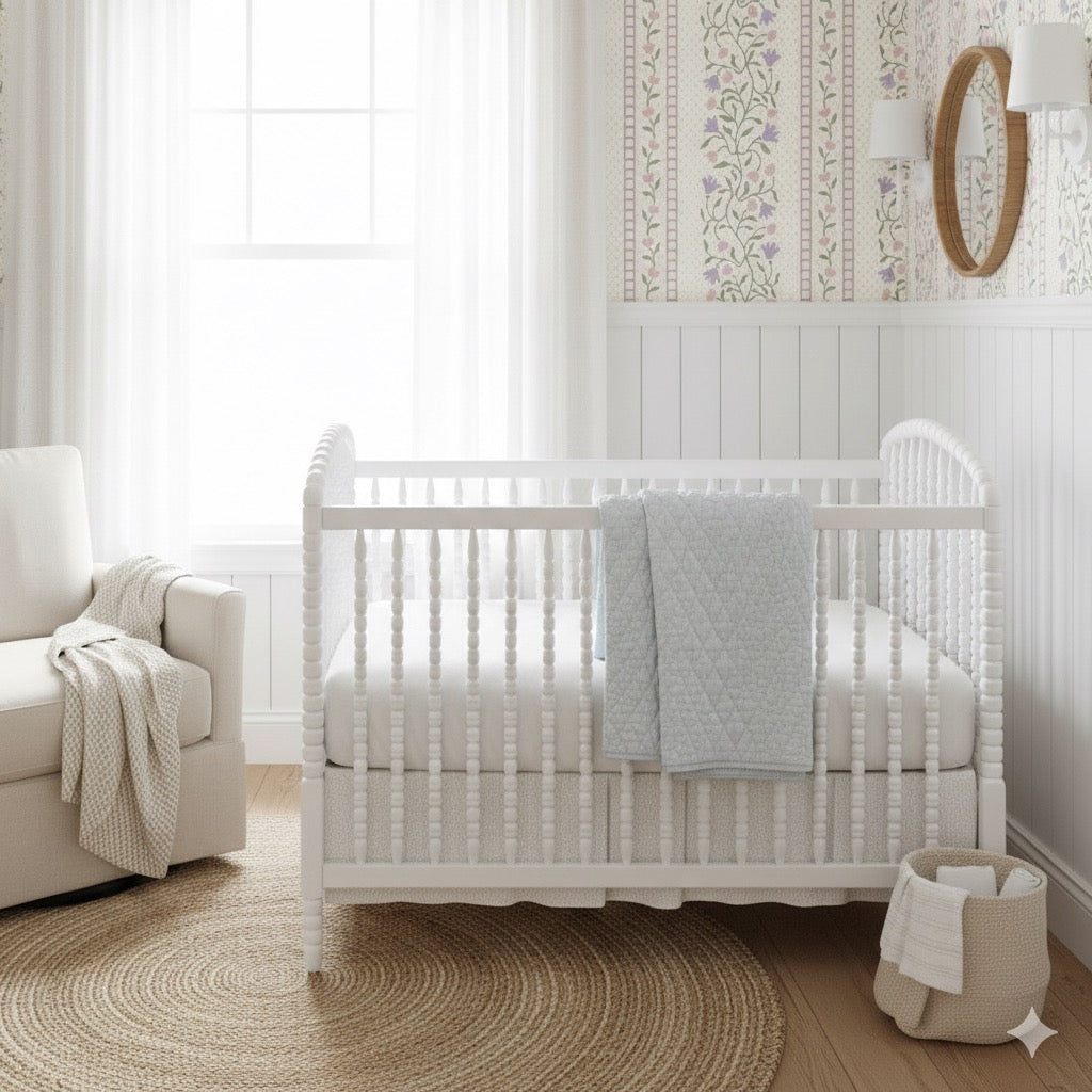 Gretchen wallpaper design by Heights Design Studio shown on a modern interior wall