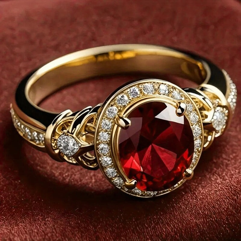Retro Light-luxury Fully Diamond-studded Ring For Women