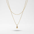 Fashion Double Layer Teardrop Necklace For Women, Niche Designed Ins Cool Vibe Minimalist Elegant Stackable Collarbone Chain