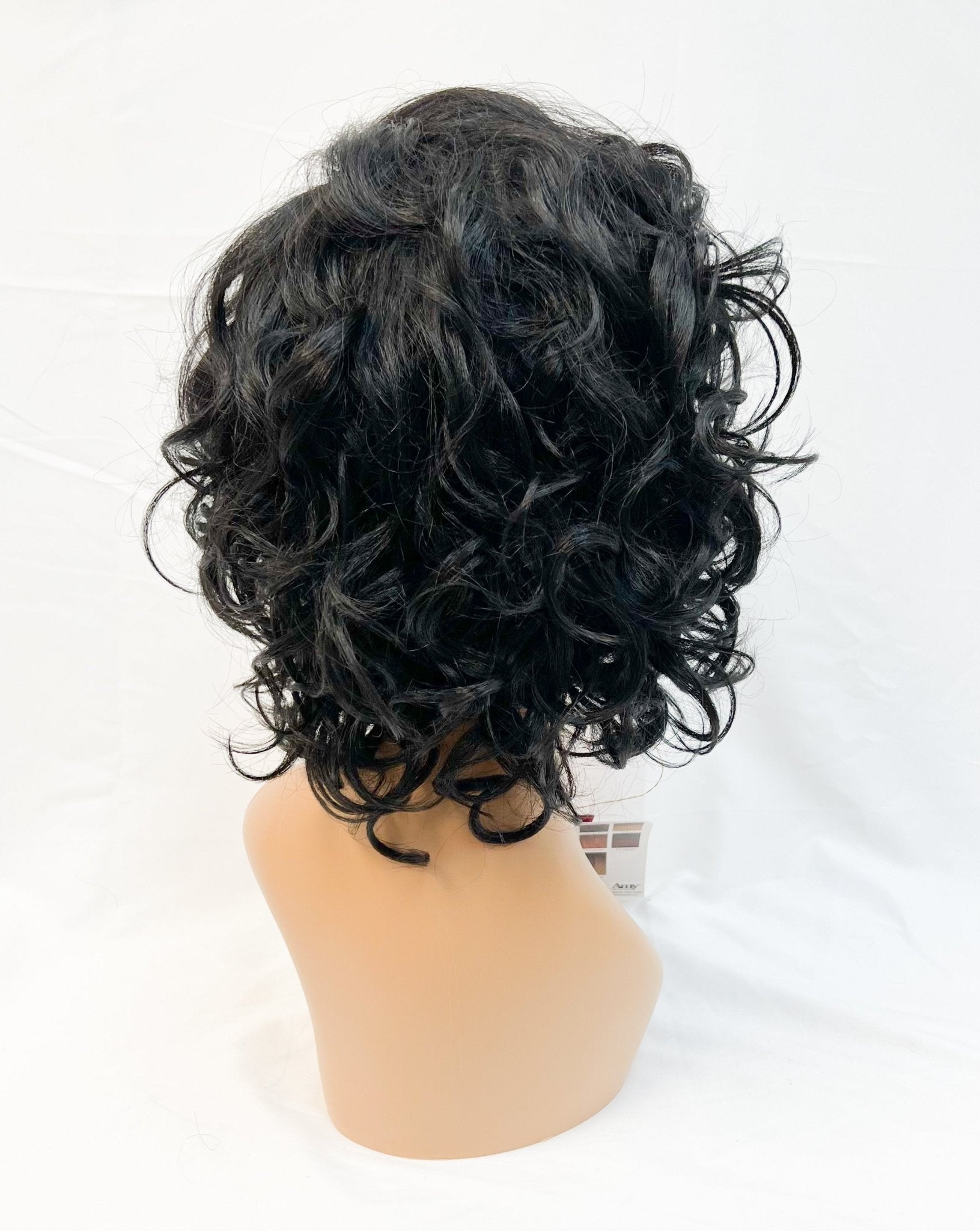 Jetty Lace Front Wig: Short Wavy Human Hair Blend Wigs