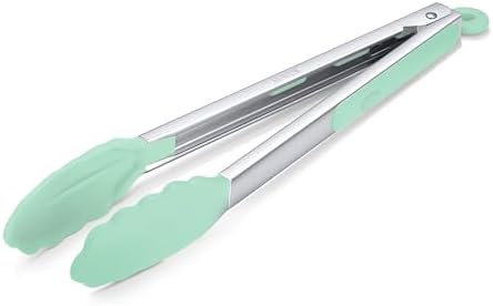 12 Inch Long Silicone Tongs, BBQ & Deep Frying Non-Stick Utensil