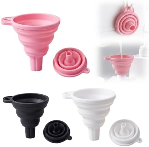 Kitchen Funnel Set 3 Pack, Food Grade Silicone Funnels