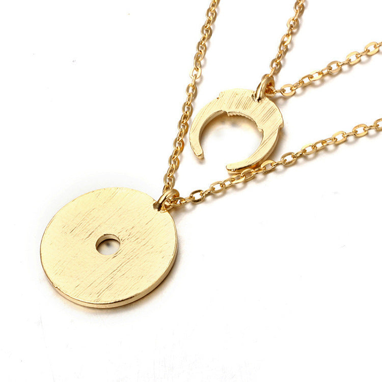 Moon Copper Coin Retro Copper Coin Necklace