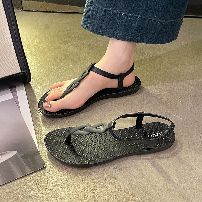 Women's Minimalist Flat Buckle Strap Sandals Casual Summer Shoes