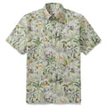 Men's 100% cotton shirt with Jungle Quest tropical animal and foliage print.