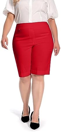 Jenna Rose Women's Pull-On Dress Shorts w/D-Ring – Work & Office Casual