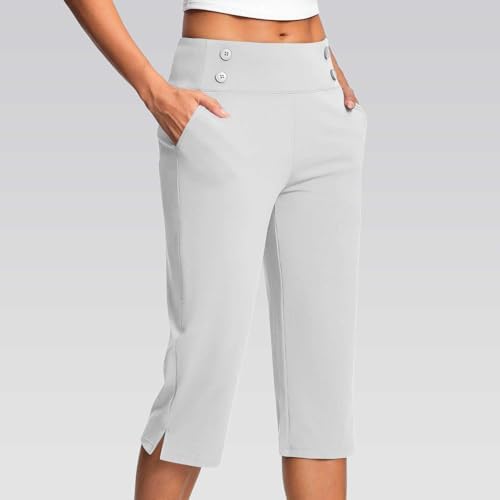 Capri Pants for Women Plus Size High Waisted Stretch Cropped Golf Workout Yoga