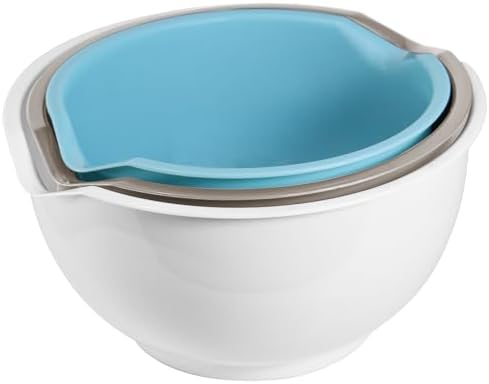3pcs Mixing Bowls with Pour Spout-Nesting Design Saves Space