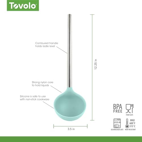 Tovolo Silicone Ladle With Stainless Steel Handle Deep Soup Ladle