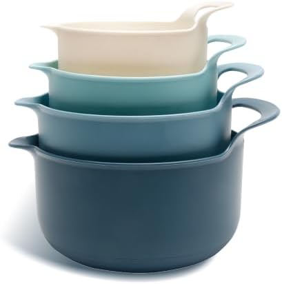 COOK WITH COLOR Nesting Plastic Mixing Bowl Set with Pour Spouts and Handles