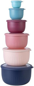 COOK WITH COLOR Prep Bowls with Lids- Wide and Deep Nesting Plastic Small