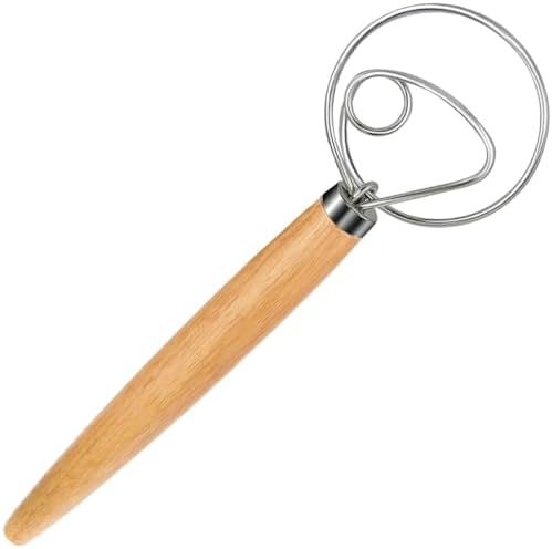 Polly Online Dough Whisk, Wooden Handle Danish Sourdough Whisk