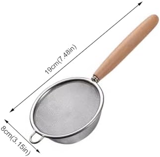 2Pcs Stainless Steel Fine Mesh Strainer Versatile Long-Handle Sieves