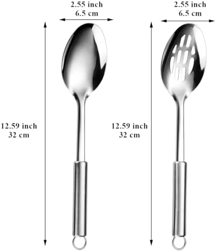 Cooking Spoons Set, ReaNea Stainless Steel Kitchen Solid Slotted Spoon