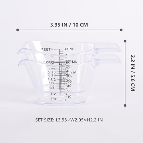 2 Pack Small Measuring Cups, 2oz/60ml Mini Measuring Cup