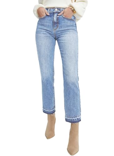Rfm Jeans - Astylish Womens High Waisted Straight Leg Ankle Jeans Casual Stretch Denim Pants