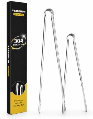 Precision Serrated Non-Slip Tips Cooking Tweezers, Tongs