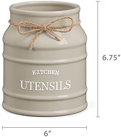 Barnyard Designs Ceramic Kitchen Utensil Holder Countertop 6.75″