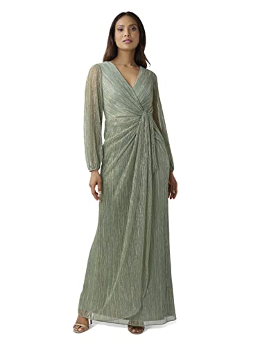 Women's Metallic Mesh Draped Gown