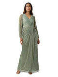 Women's Metallic Mesh Draped Gown