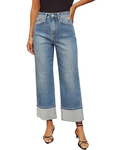 Celine Jeans - Jeans for Women Wide Leg Baggy High Waist Boyfriends Straight Leg Stretchy Denim Pants Trendy Fall 2024