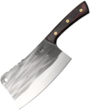 TJ POP Heavy Duty Bone Cleaver Knife 7.2 Inch, Ultra Sharp Meat Bone Chopper