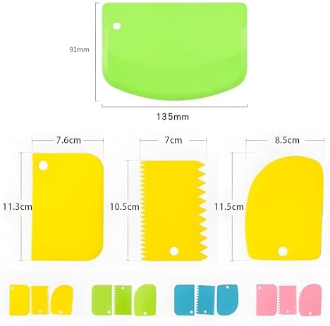 Cake Scraper Smoother Set and Sculpting & Modeling Tools, Cake Dough Flexible