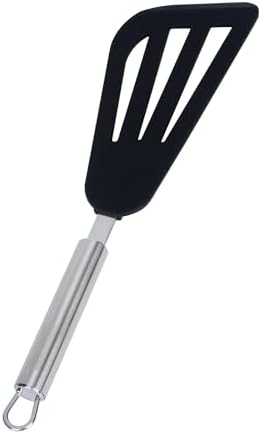 Restaurantware Black Silicone Fish Egg Turner Spatula, 12.7 In
