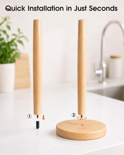 KitchLife Wooden Paper Towel Holder Countertop