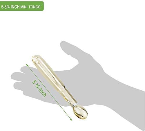 HINMAY Mini Appetizer Tongs 5.75" Stainless Steel Tongs