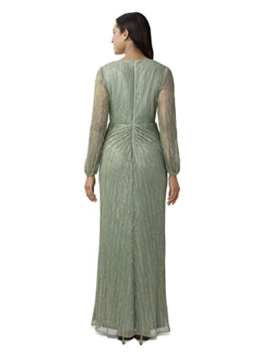 Women's Metallic Mesh Draped Gown