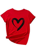 Heart Shirt - SOLY HUX Womens Letter Print Graphic Tees Short Sleeve Tops Casual Summer T Shirt