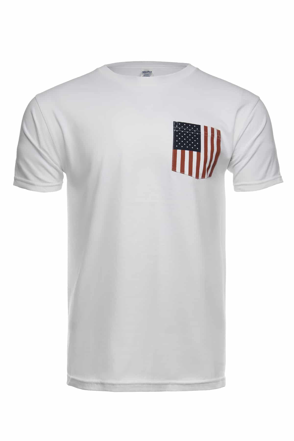 Men's Navy Short Sleeve T-Shirt with American Flag Pocket - Image 4