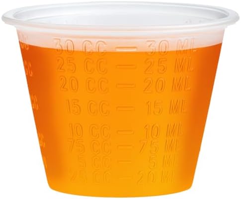 Vakly Plastic Medicine Cups 1 oz Graduated