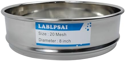 20 Mesh Lab Sieves 8" Diameter 304 Stainless Steel Wire Cloth Test Sieve
