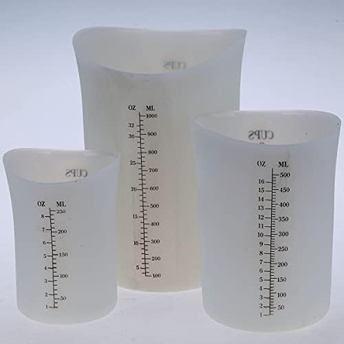Szxc Flexible Squeeze Silicone Measuring Cups Set 4Cup+2+1Cup