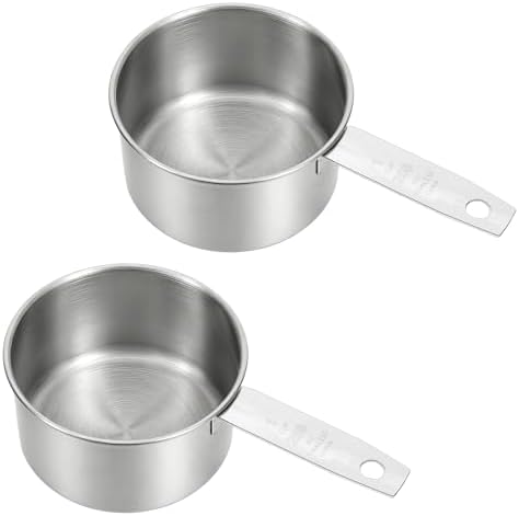 2 Pcs 1 Cup Stainless Steel Measuring Cup, Metal Measuring Cups Kitchen Gadgets
