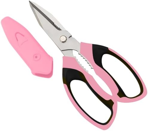 BoFuYuan Utility Scissors All Purpose heavy duty 8-Inch Pink